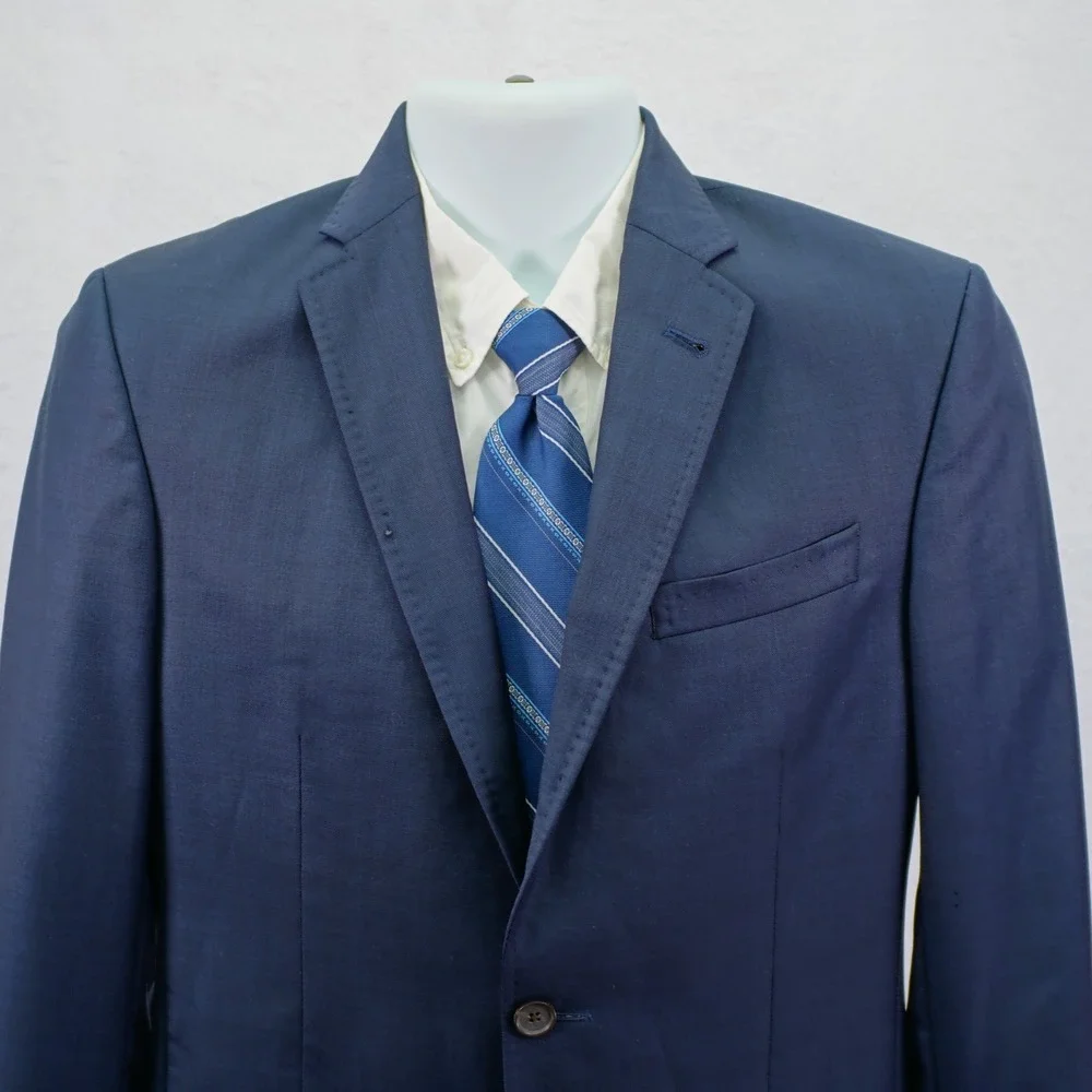 DAMAGED Ted Baker London Endurance Blue Wool Jones Ct Blazer 36S Tagged 36R